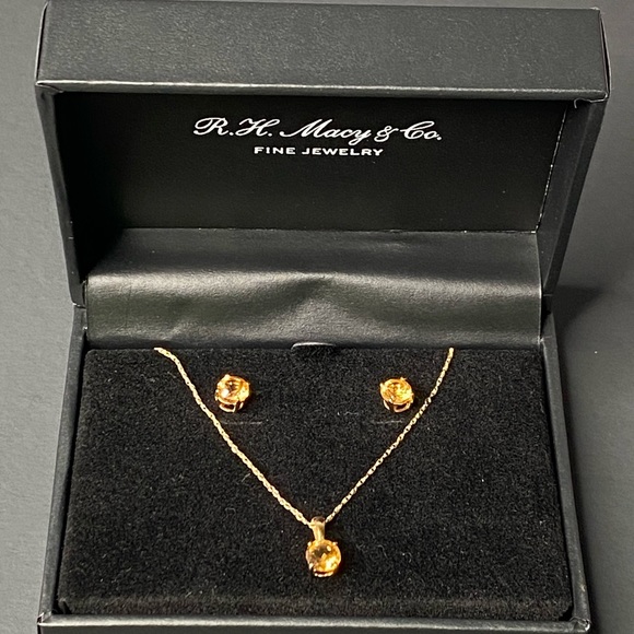 Jewelry Rh Macy Co Gold Stone Plated Diamond Stud Earrings Pendant